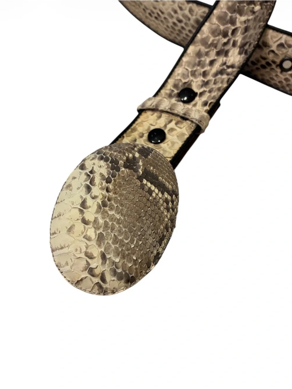 Vintage Authentic Python Snake Skin Leather Back Reptile Belt Western